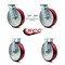 Service Caster 8 Inch Poly on Aluminum Caster Set with Roller Bearings 2 Swivel Lock 2 Rigid SCC-30CS820-PAR-BSL-2-R-2 - alternate 5